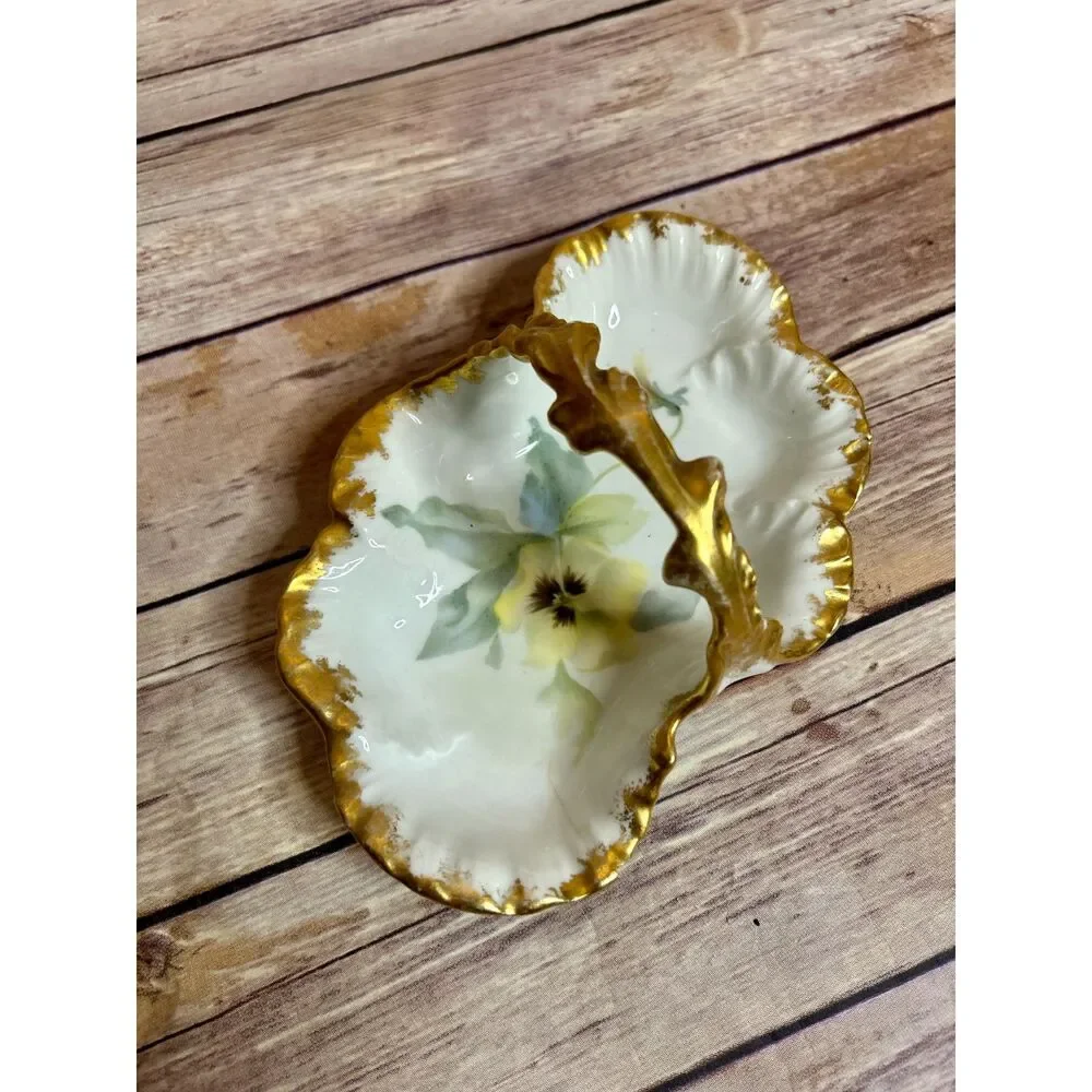 Vintage Victorian W. Guerin & Co. Gold Floral Dish | Limoges Style | Made France - Picture 4 of 4